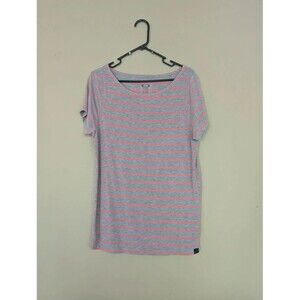 Oakley Women's Grey Pink Striped Top, Med
